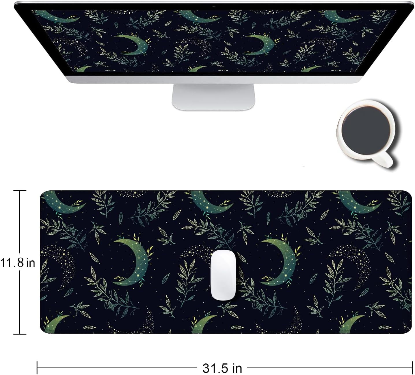 Gaming Mouse Pad, XXL Extended Computer Keyboard Long Mouse Mat, Large Desk Pad for Office Laptop, Non-Slip Rubber Ba... - Image 2
