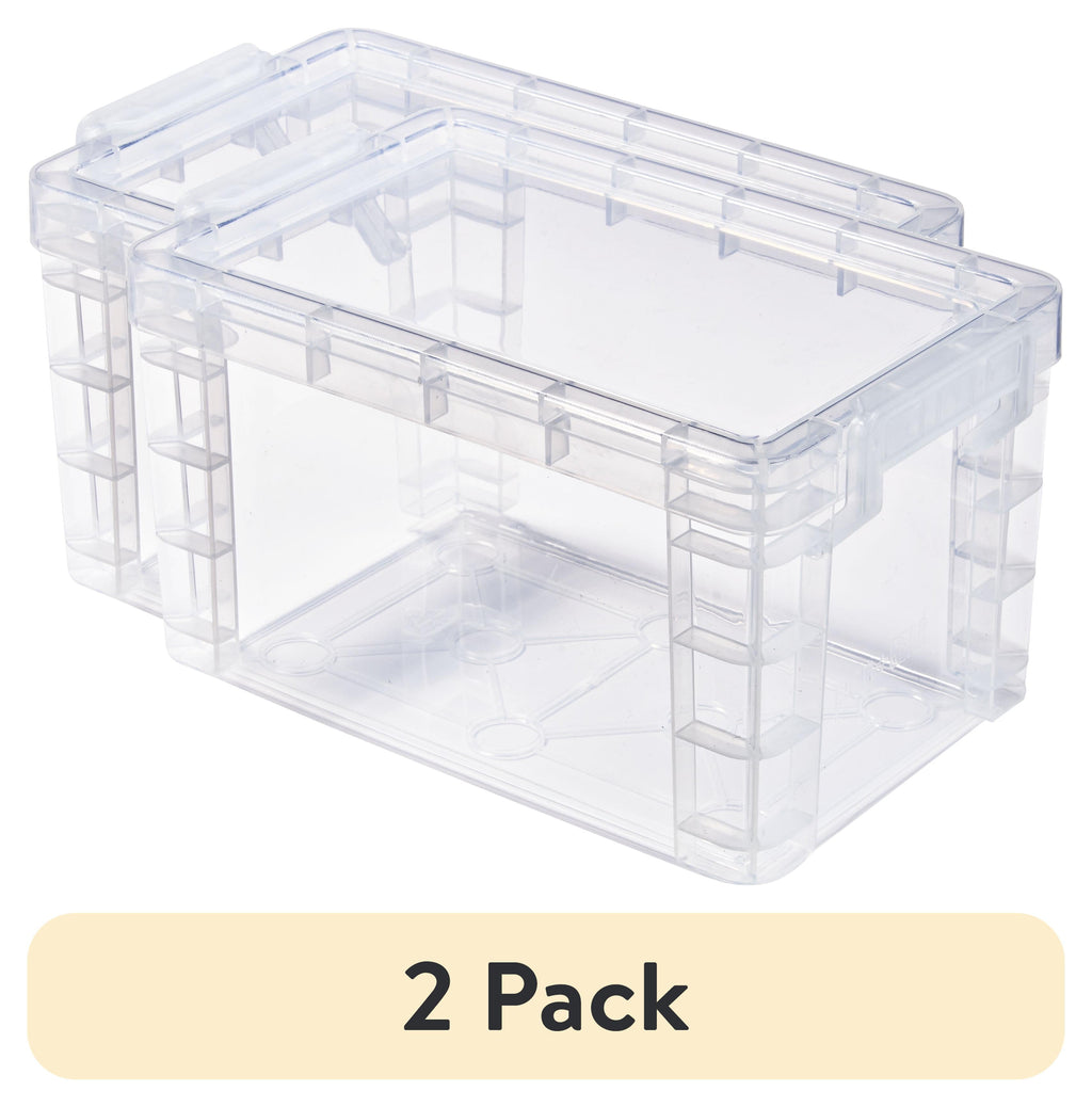 (2 pack) Plastic Index Card Box,Desktop Organizers