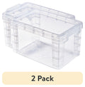 (2 pack) Plastic Index Card Box,Desktop Organizers