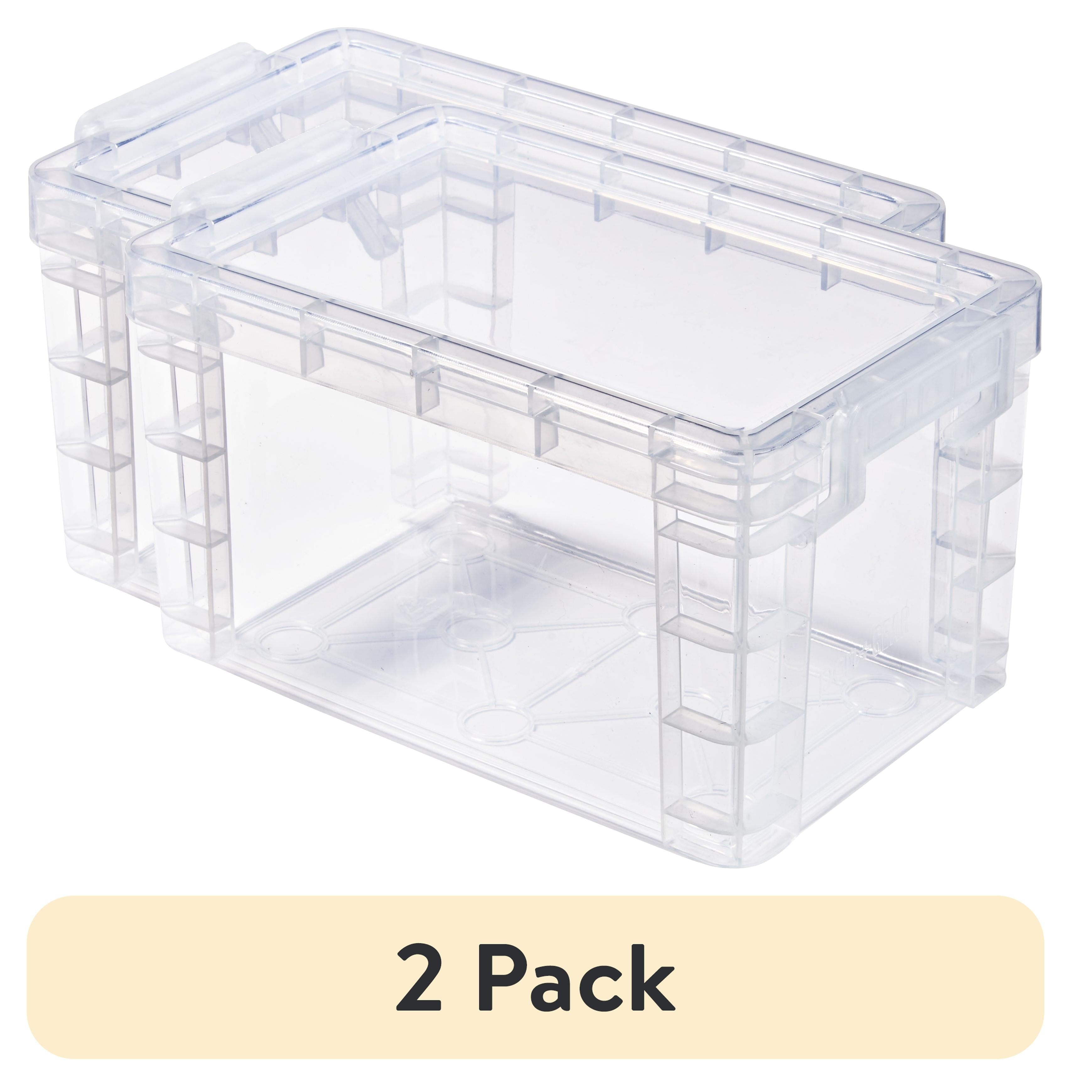 (2 pack) Plastic Index Card Box,Desktop Organizers