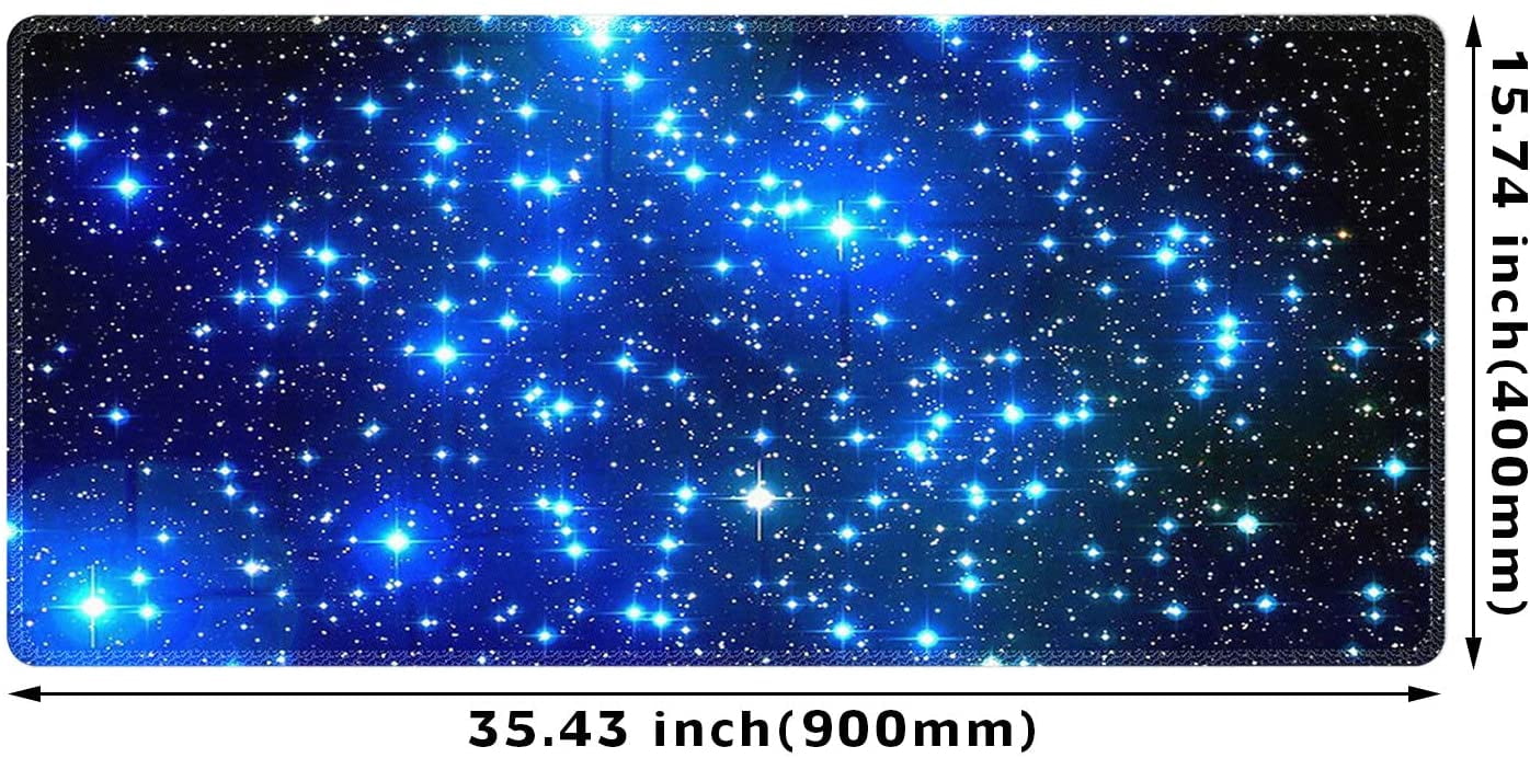 Extra Large Extended Gaming Desk Mat Non-Slip Rubber Pads Stitched Edges Mouse Pad 35.4 x 15.7 inch - Galaxy Stars - Image 6