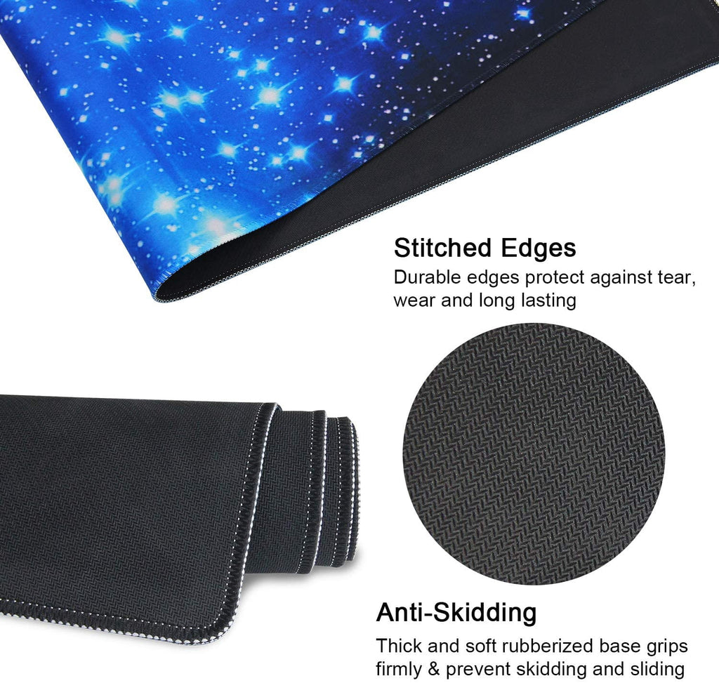 Extra Large Extended Gaming Desk Mat Non-Slip Rubber Pads Stitched Edges Mouse Pad 35.4 x 15.7 inch - Galaxy Stars - Image 3