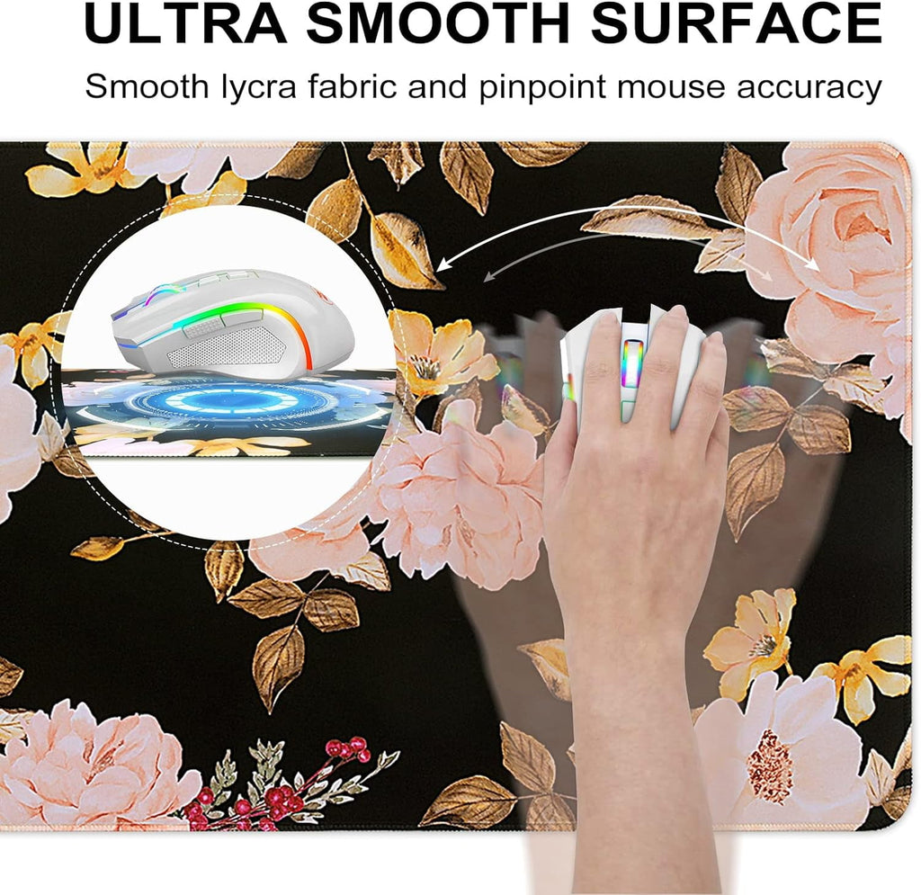 Gaming Mouse Pad Large, Office Pads on Top of s with -Slip Base Long Mousepad t, Computer Keyboard for Women, Girl, D... - Image 3