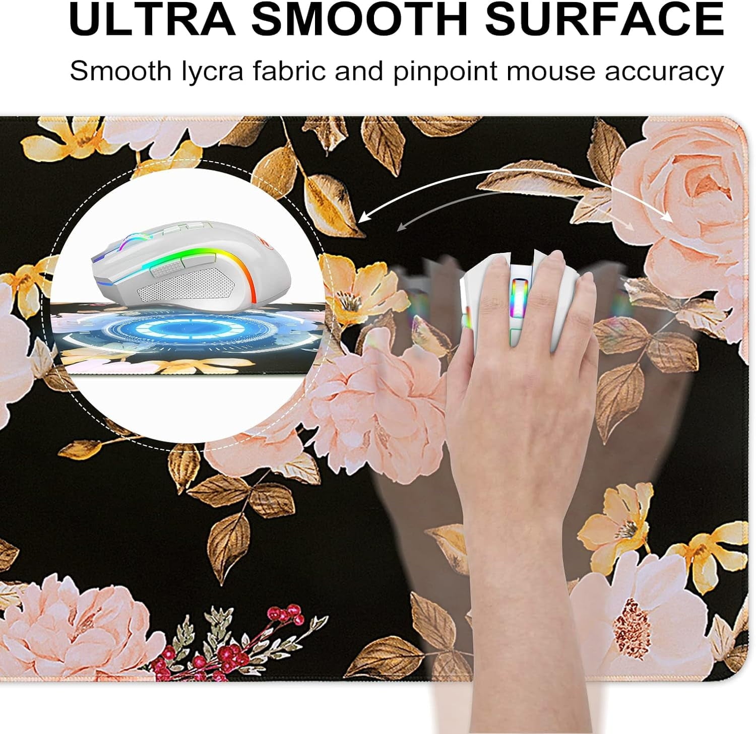 Gaming Mouse Pad Large, Office Pads on Top of s with -Slip Base Long Mousepad t, Computer Keyboard for Women, Girl, D... - Image 3