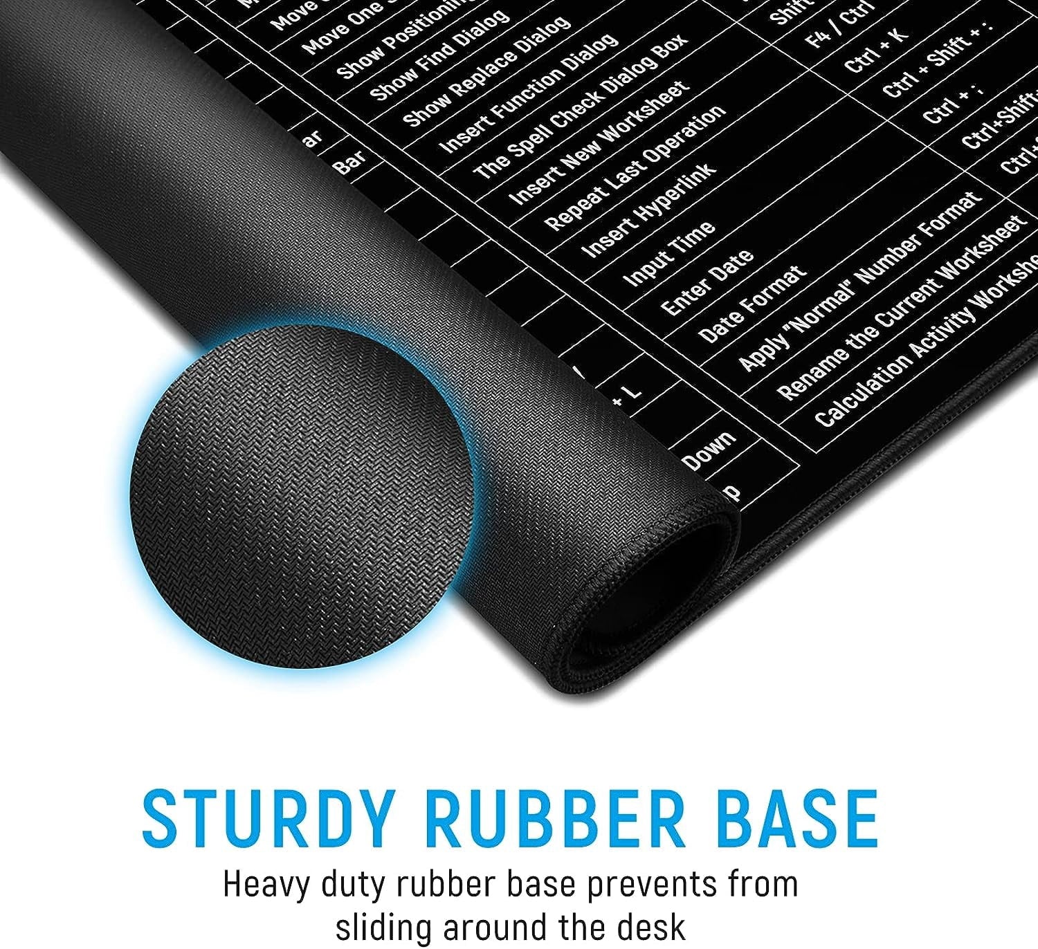 Large Gaming Mouse Pad Desk Mat Software Excel Shortcuts Mousepad with Personalized Design Extended Size 35.4 X 15.7i... - Image 2