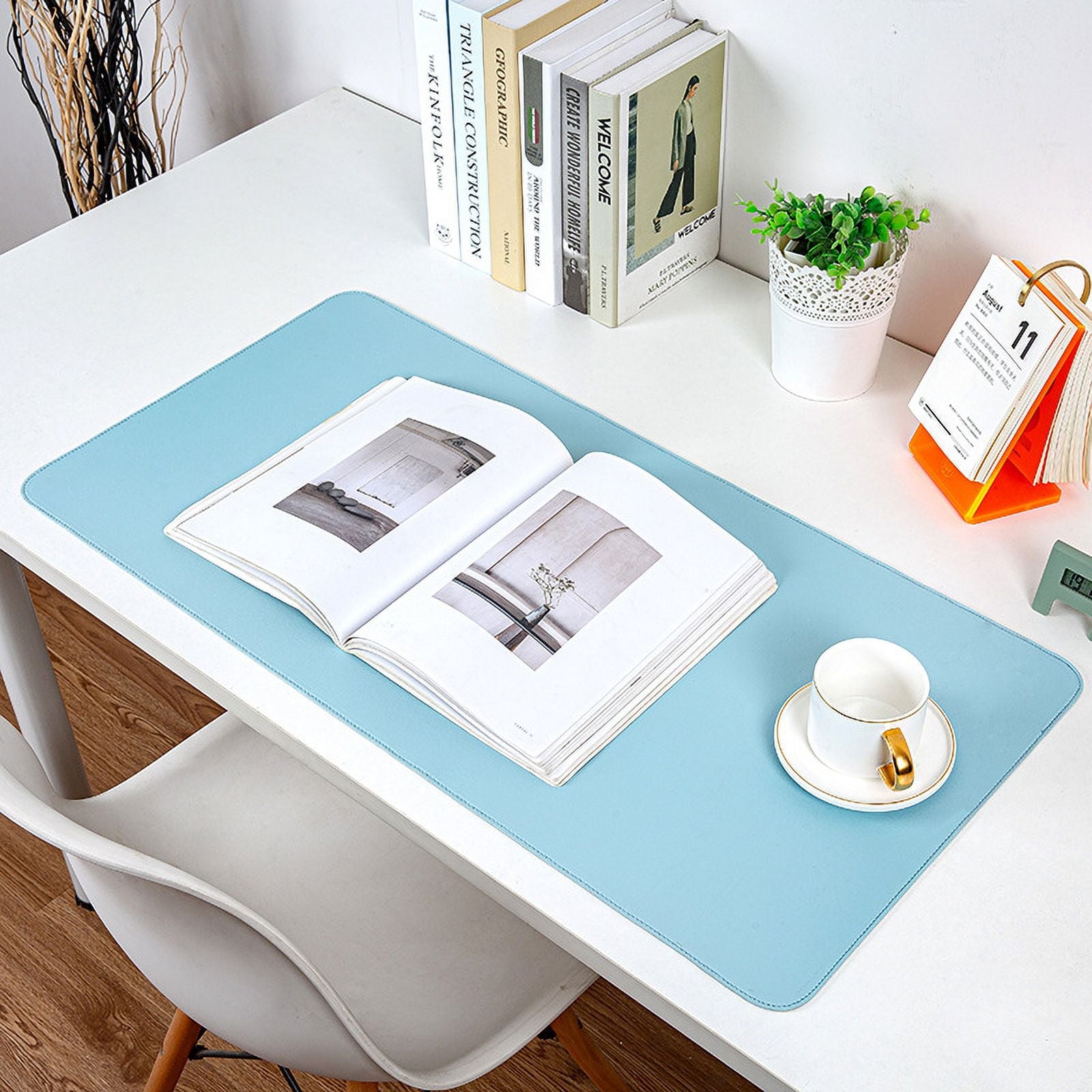 Zhuge Leather Desk Pad Protector,Mouse Pad,Office Desk Mat, Non-Slip PU Leather Desk Blotter,Laptop Desk Pad,Waterproof Desk Writing Pad for - Image 2