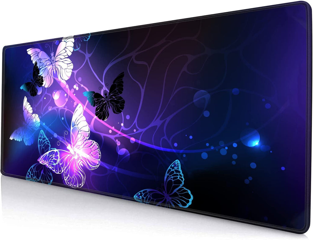 Gaming Mouse Pad, Large Mouse Pads for Women, Non-Slip Rubber Base Mousepad, Keyboard Mouse Mat, Desk Pad with Stitch...