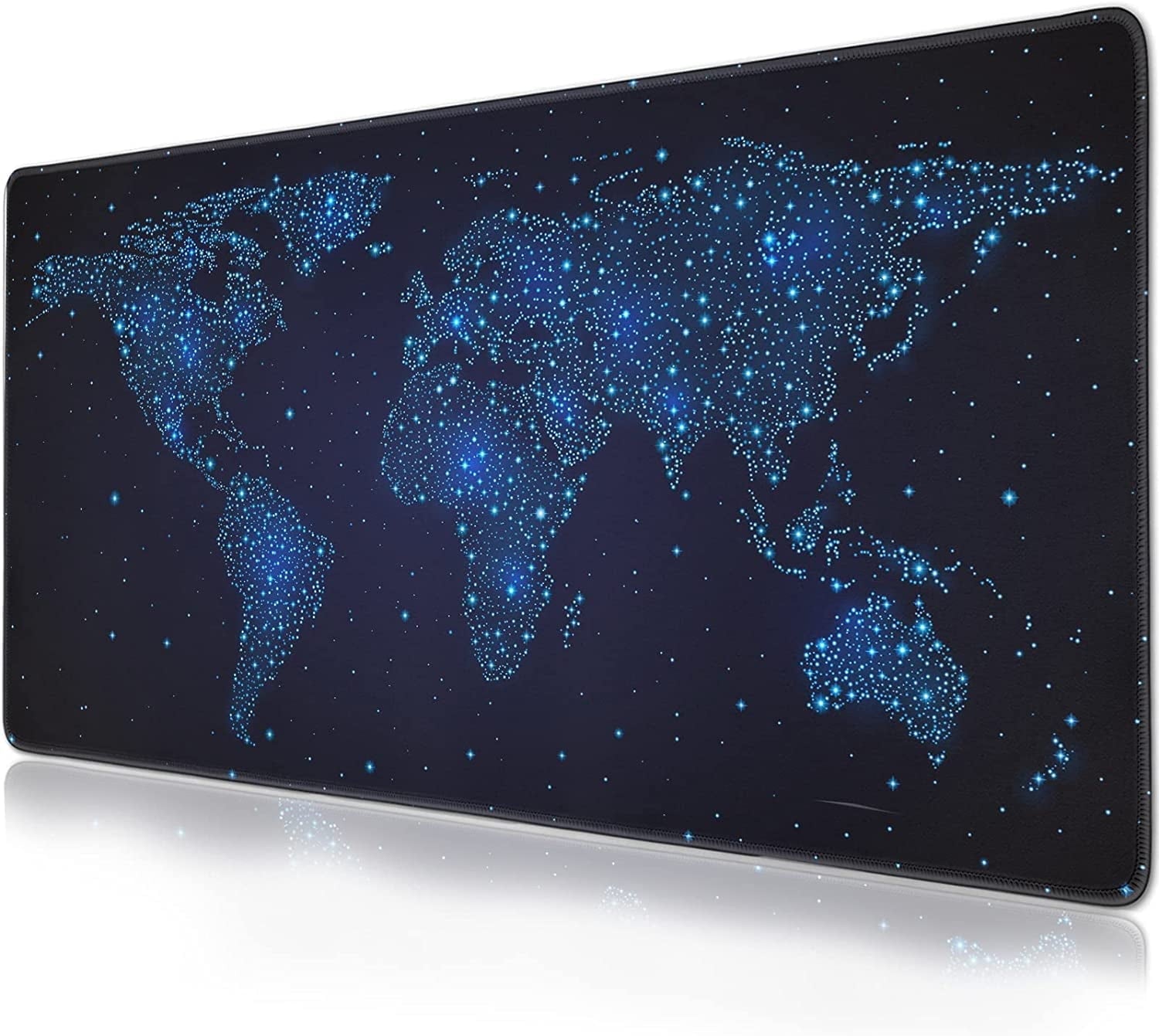 map Mouse pad (31.5x11.8 in) Extended Gaming Mousepad Non-Slip Rubber Base Desk mat for Desktop with Stitched Edges C...