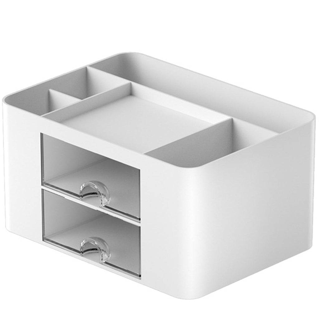 Vaupan Square Pen Holder Box Desk Organizer, 6 Compartments, Pen Holder Desk with Drawer, Multi-Purpose Table Organizer, Pen Organizer for H