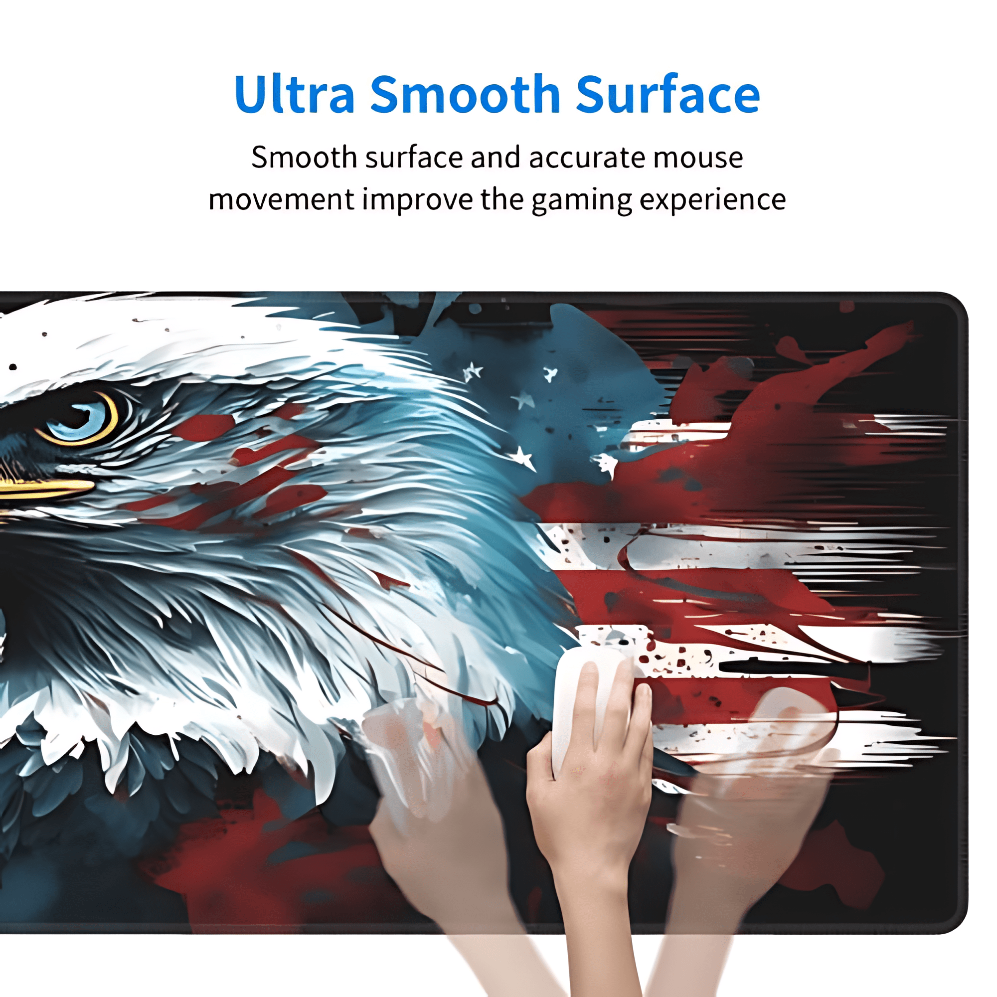 Bald Eagle American Flag Desk Pad, USA Flag Large Gaming Mouse Pad for Desk, 31.5"x11.8" Extended Big Computer Keyboa... - Image 5