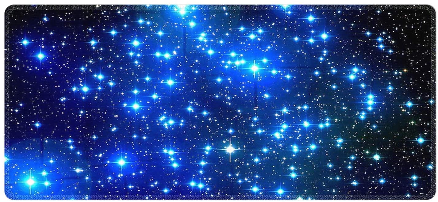 Extra Large Extended Gaming Desk Mat Non-Slip Rubber Pads Stitched Edges Mouse Pad 35.4 x 15.7 inch - Galaxy Stars - Image 4