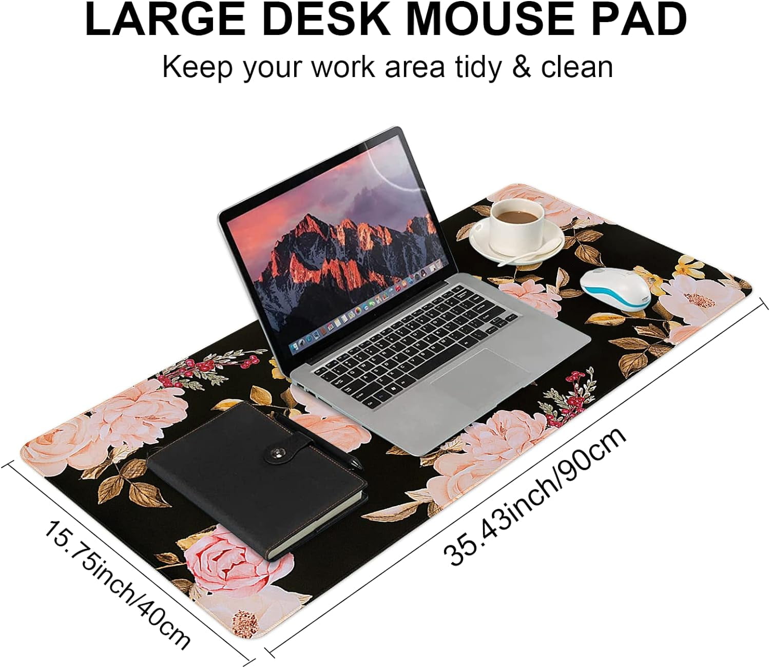 Gaming Mouse Pad Large, Office Pads on Top of s with -Slip Base Long Mousepad t, Computer Keyboard for Women, Girl, D... - Image 2