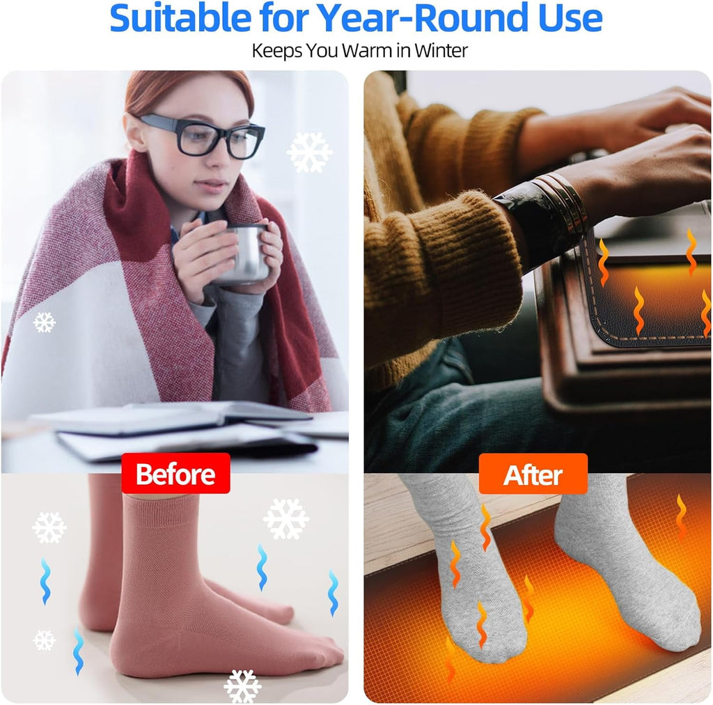 Heated Desk Pad Mouse Pad - Heated Desk Mat - Warm Desk Pad - 3 Levels Heating & 4 Hours Auto Shut-Off, PU Leather Mo... - Image 6