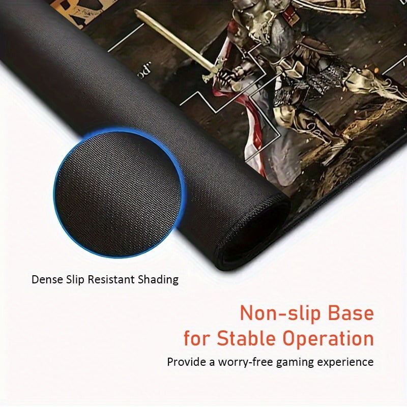 Faithgee Armor of God Ergonomic Mouse Pad, 31.5"x11.8 Inch, Non-Slip Rubber Desk Mat with Jesus Cross Design, Soft Comfortable Oblong Desk M - Image 3