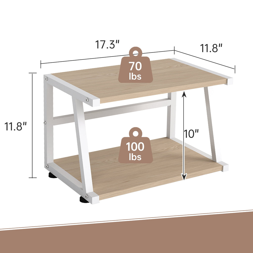 2-Tier Printer Stand for Desk with Storage, 17.3 x 11.8 Inch Wooden Desktop Organizer Shelf, 5-Minute Easy Assembly, ... - Image 4