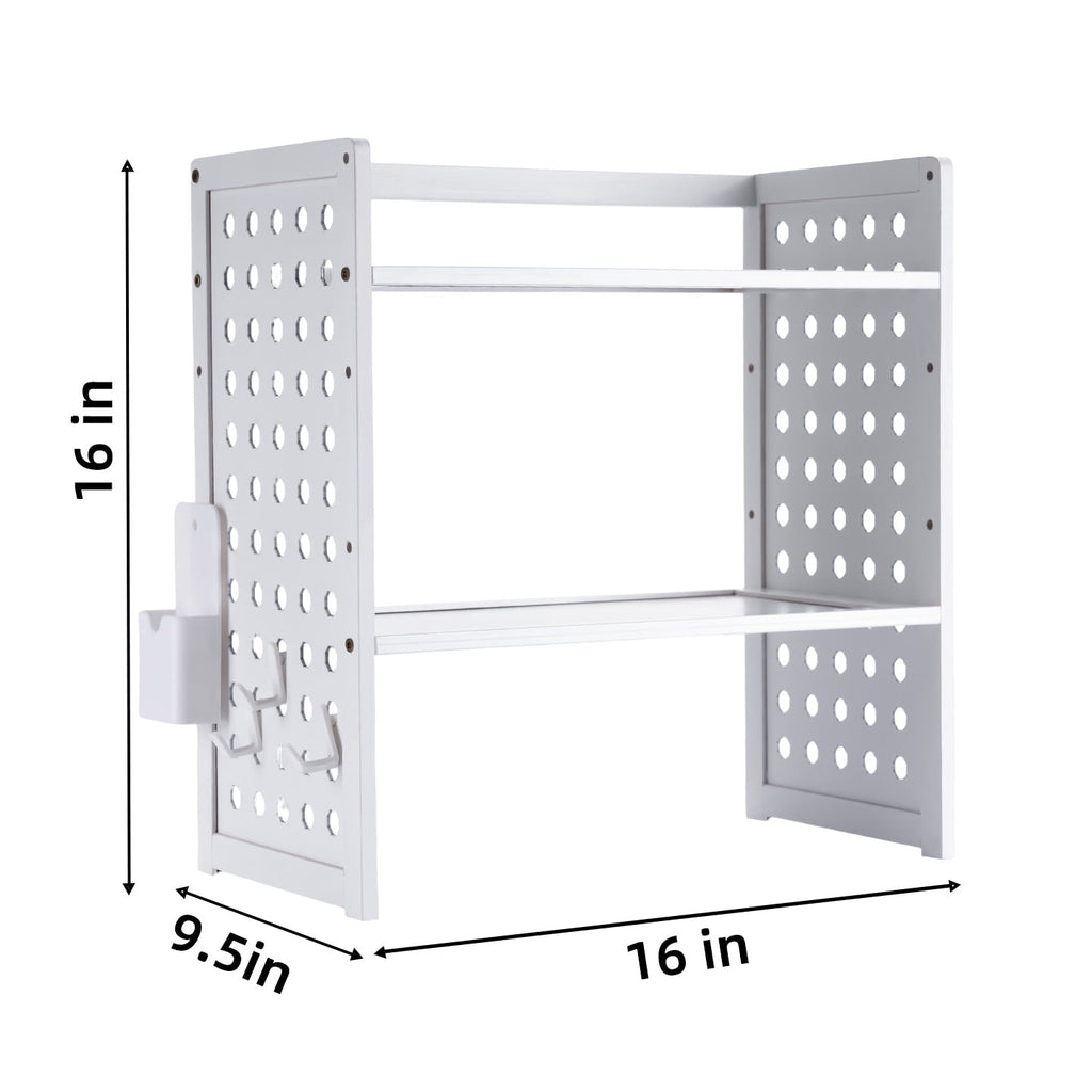 ( Tier) Office Desk Shelf Organizer,Medium Density Fiberboard Desktop Bookshelf Supplies Storage Rack,Shelf for Top o... - Image 2