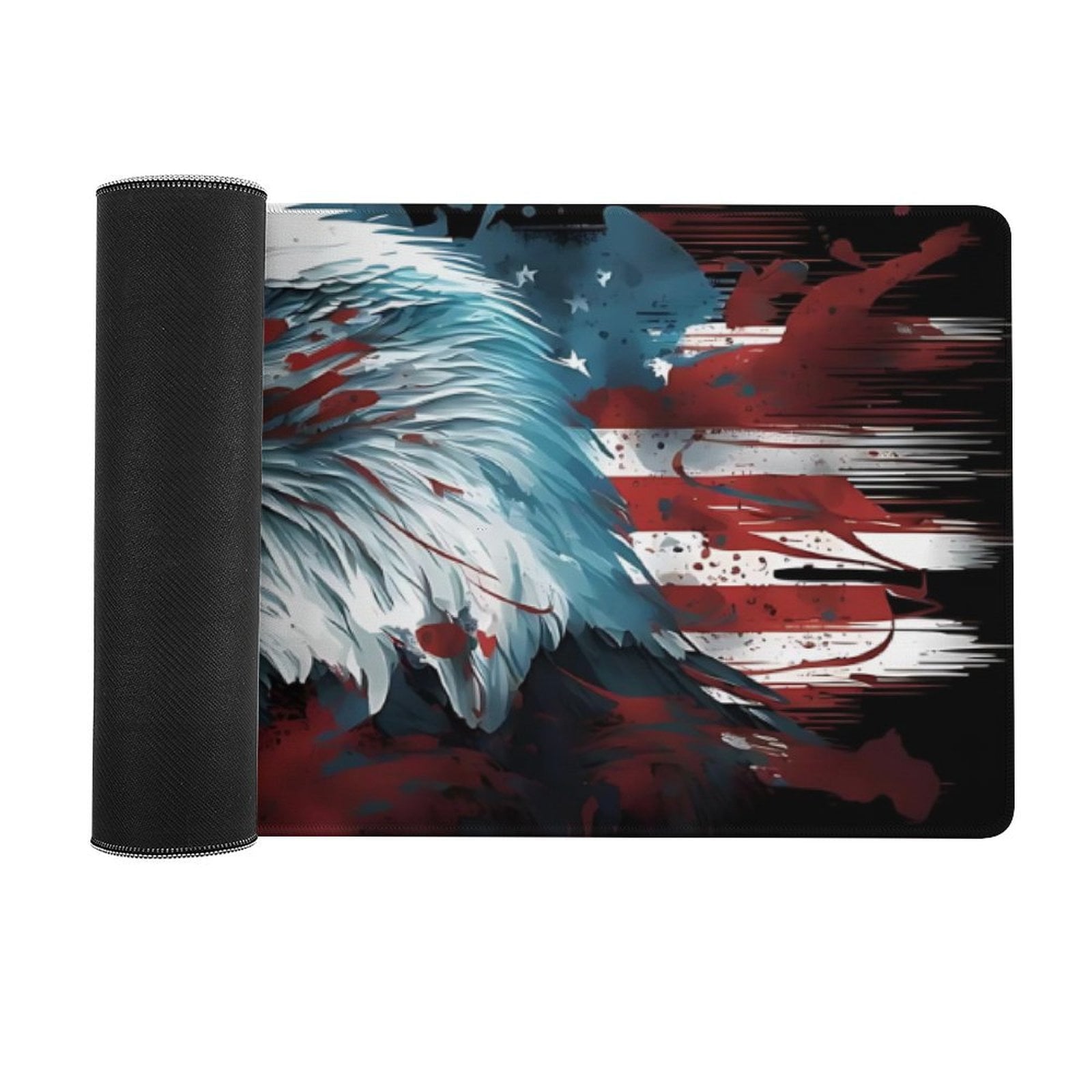 Bald Eagle American Flag Desk Pad, USA Flag Large Gaming Mouse Pad for Desk, 31.5"x11.8" Extended Big Computer Keyboa... - Image 3